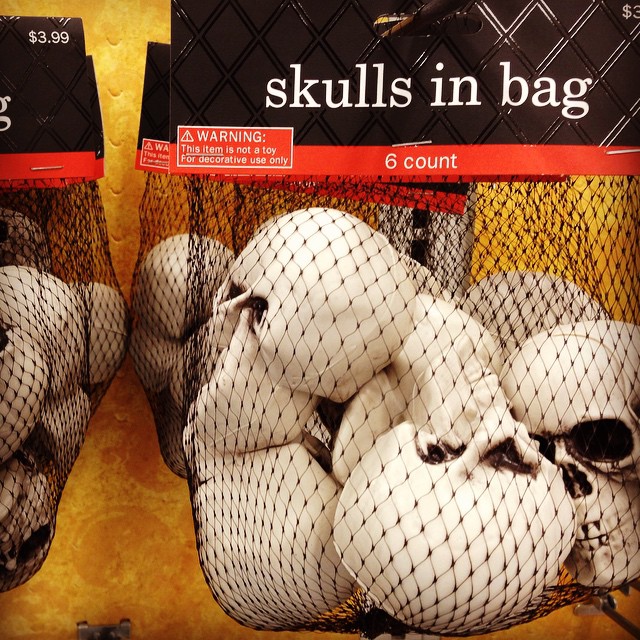 'Must be Halloween season--any other time skulls would be sold individually.
