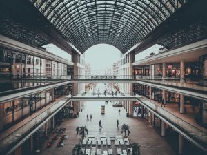 an empty shopping mall interior