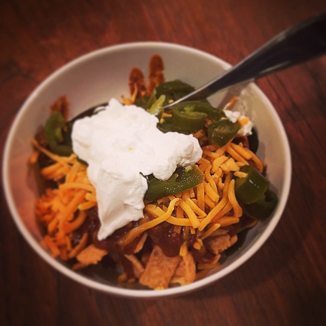 Ohio... meet Frito Pie (made with Texas Chili). It goes perfectly with our winters here.