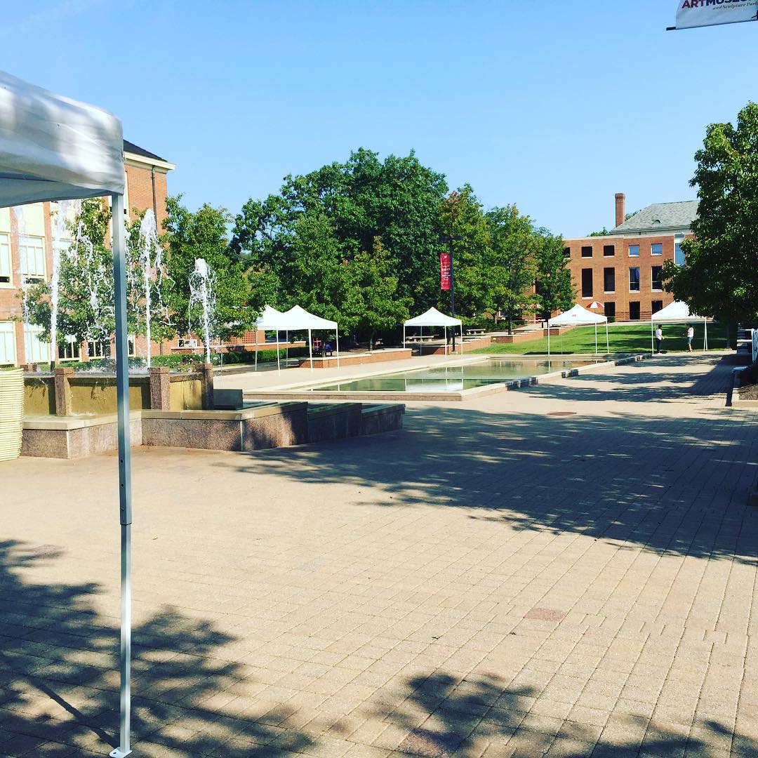 The semester kickoff: pARTy on the Plaza setup has begun. See you there!