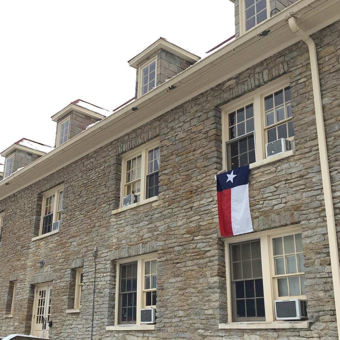 I tip my hat to this student living in Mary Lyon Hall. Long live Texas!