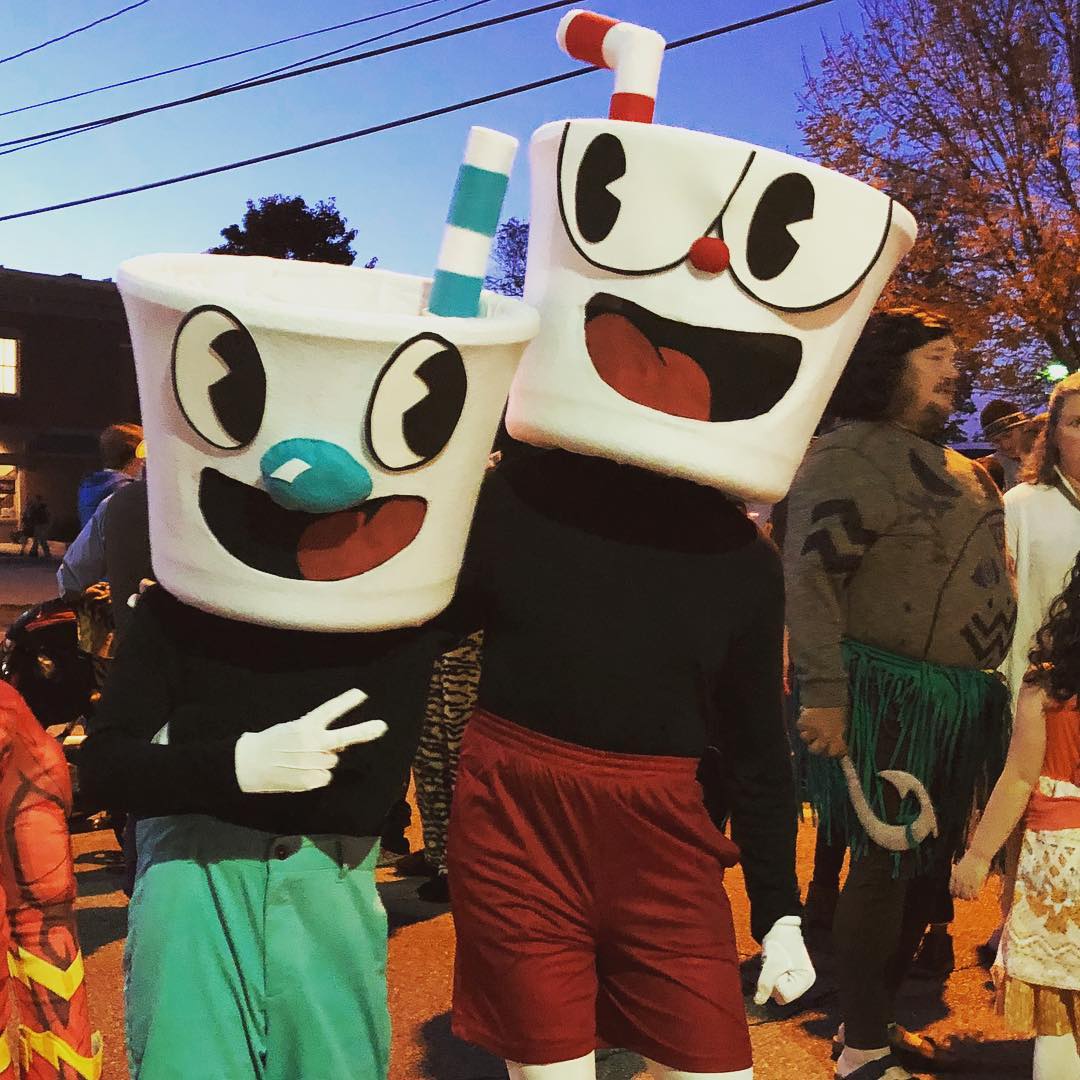 Halloween for the win. Our Cuphead costumes.