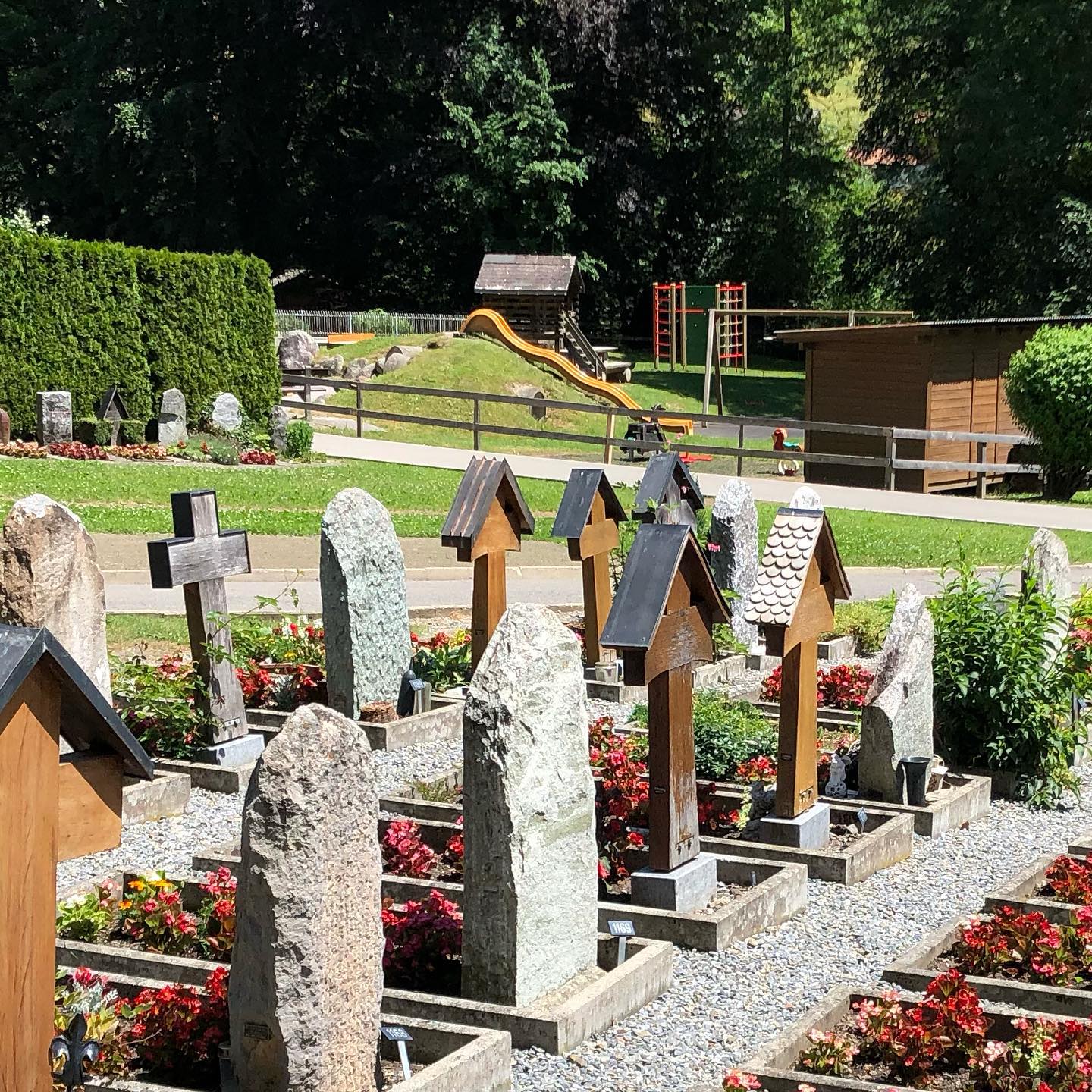Cemetery, playground. The life cycle within 10 meters. How can design normalize death so people plan for the fullness of life?