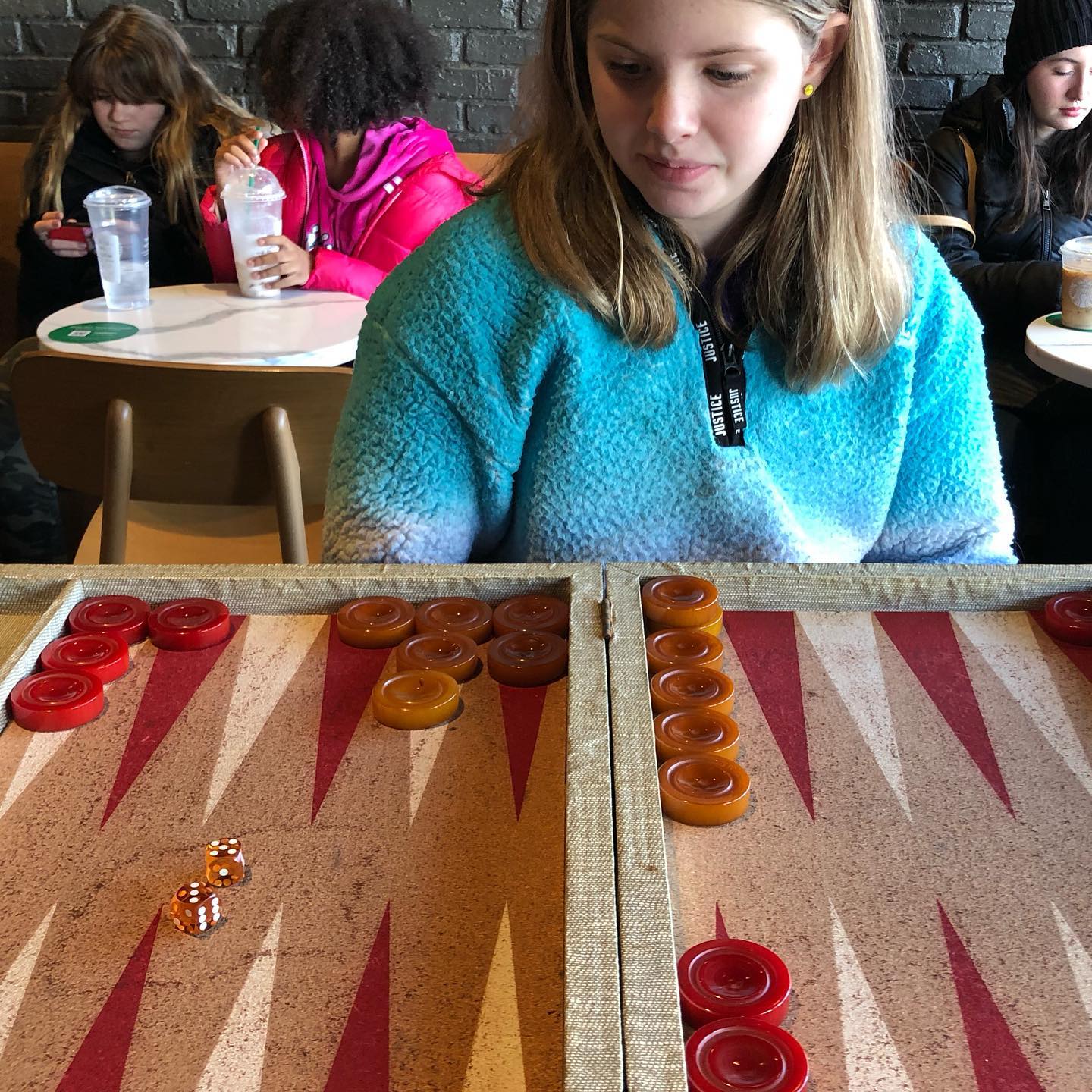 Backgammon. Coffee. My daughter. 2 perfect hours.