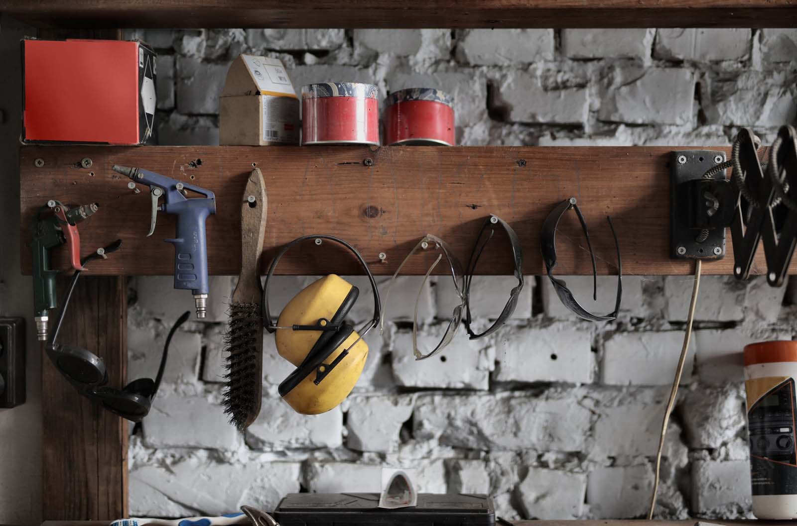 tools on a workbench