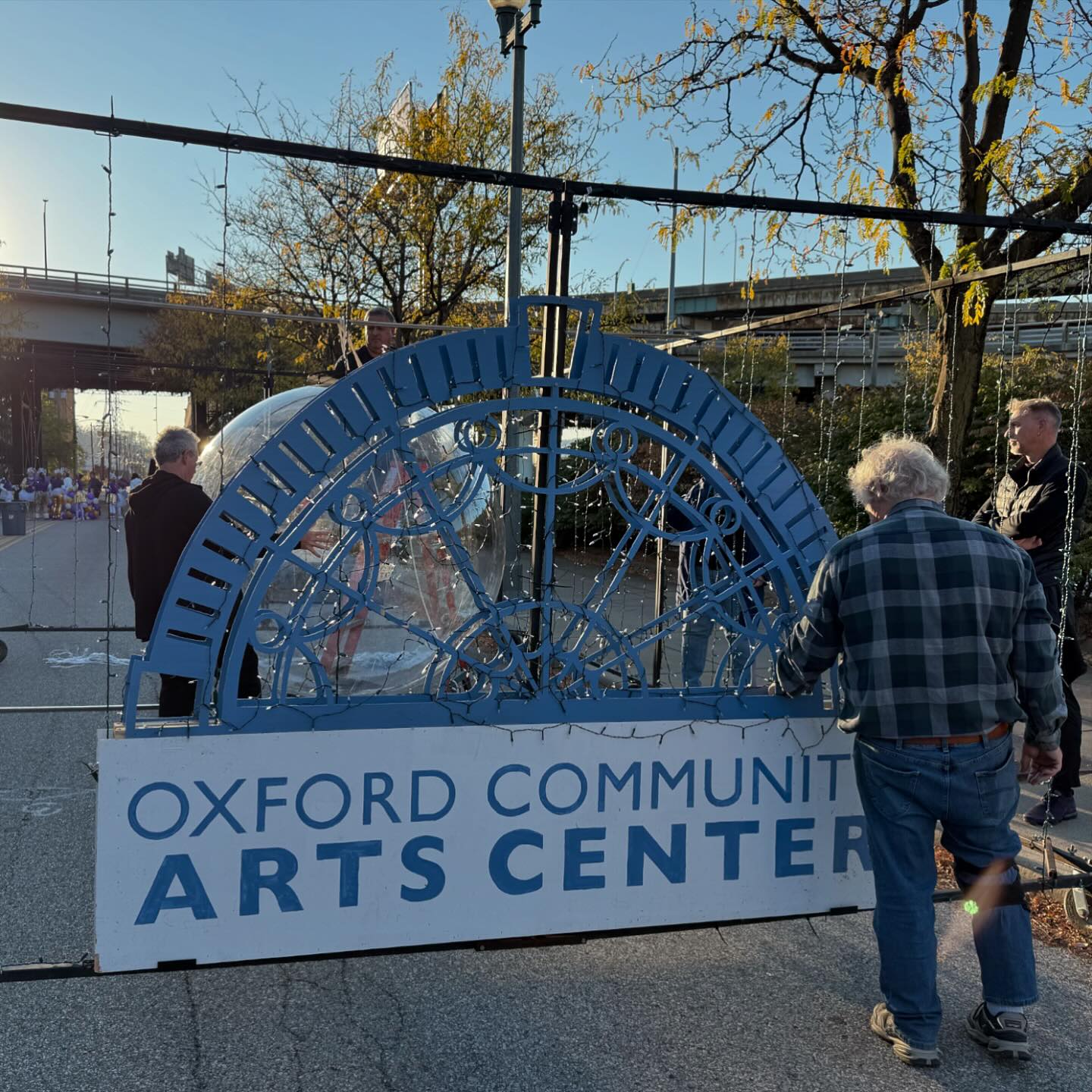 We’re preparing the Oxford Community Arts Center float for tonight’s @blinkcincinnati Parade! (I’ll be one of the glowing moths!)