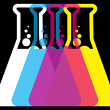 graphic with beakers