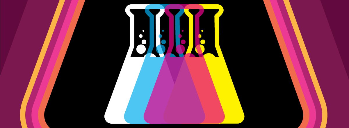 graphic with beakers
