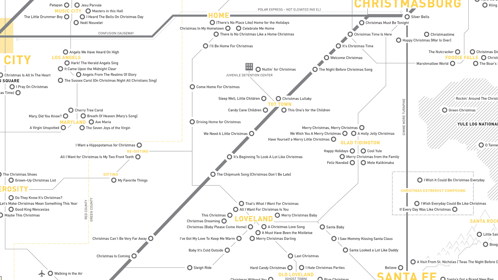 The Great Map of Christmas Songs
